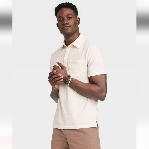 Goodfellow & Co Other - Men's Slub Jersey Polo Shirt - Goodfellow & Co Cream L